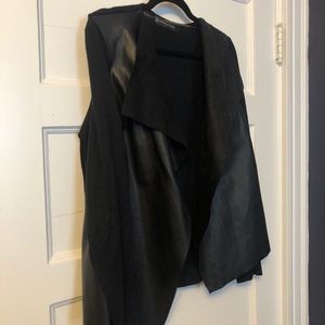 Fashion to Figure Sweaters - Fashion 2 Figure Black Leather / Suede Sweater - 1 Fashion to Figure Sweaters - Fashion 2 Figure Black Leather / Suede Sweater - 1
